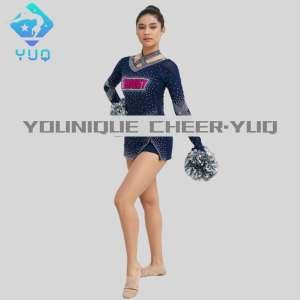 YUQ All Star AB Rhinestone Long Sleeve Cheerleading Uniform