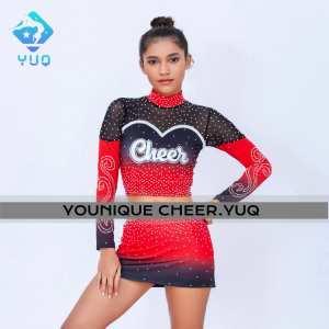 YUQ All Star Purple and Red Cheer Uniform